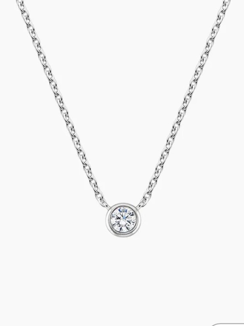 Brillant Earth Lab Diamond Bezel Solitaire Pendant (1/10 Ct. Tw.) in 14K White G